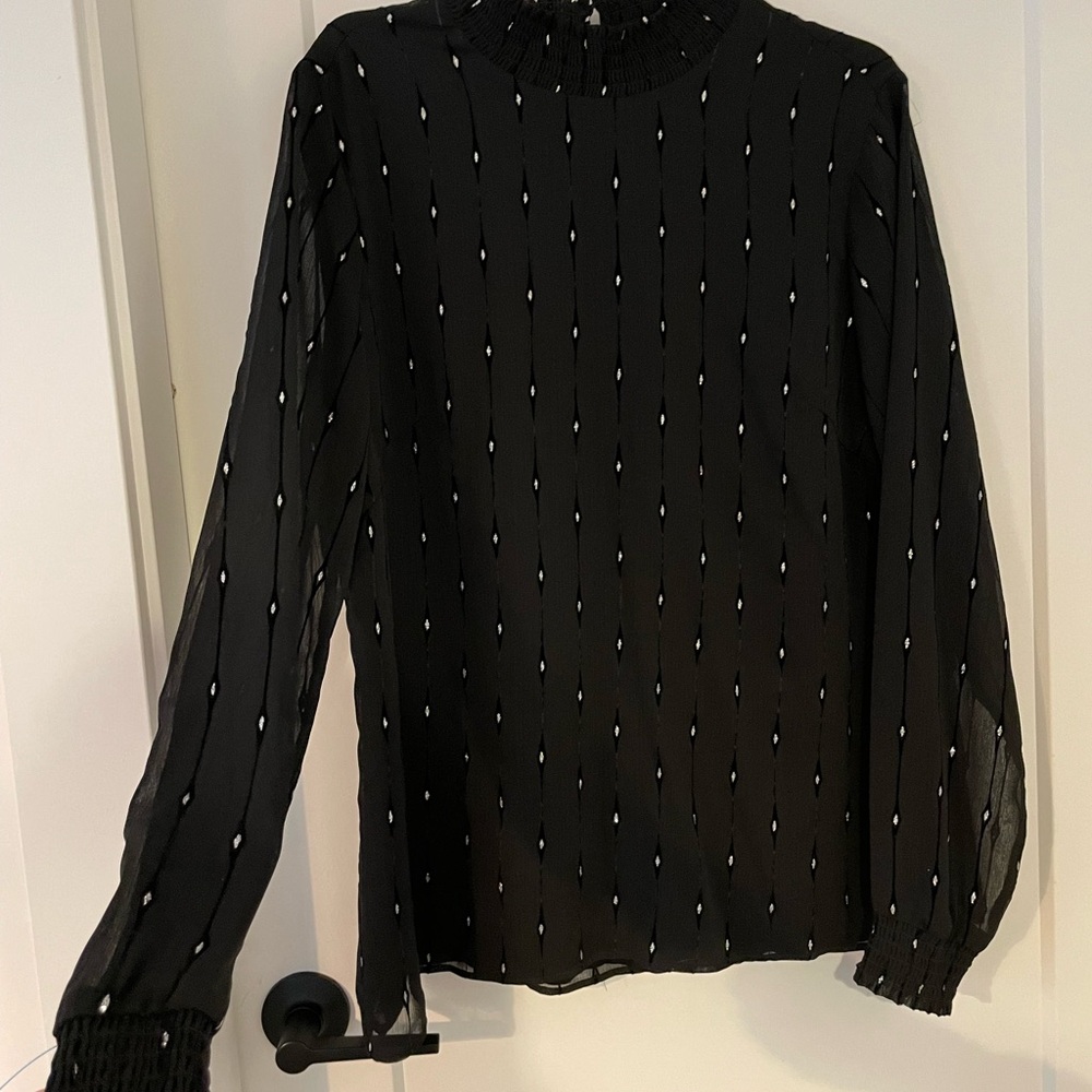 Sheer Black Gold Top